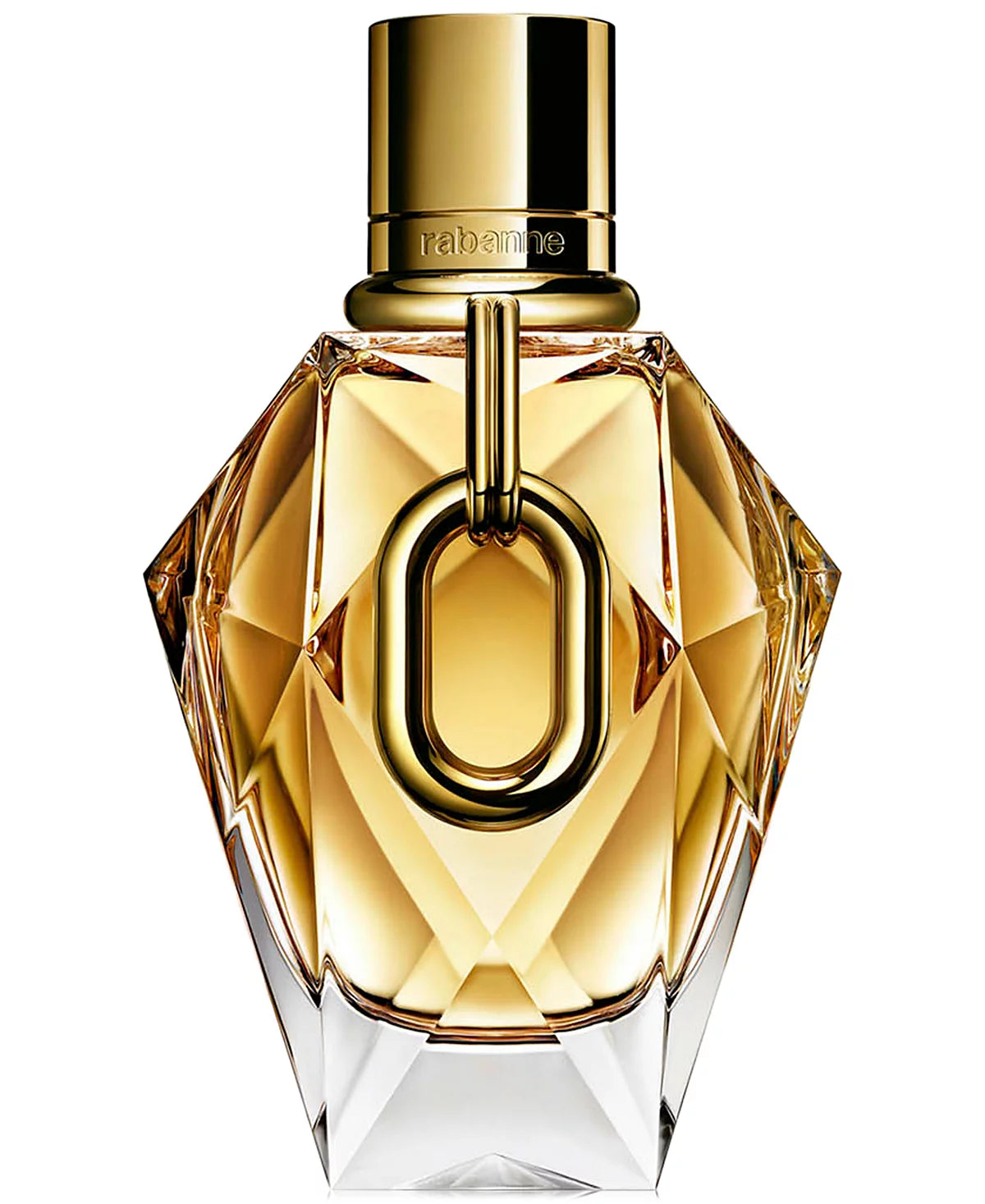 Rabanne Million Gold For Her EDP, floral white flowers, rose, mineral musk, refillable gold bottle.