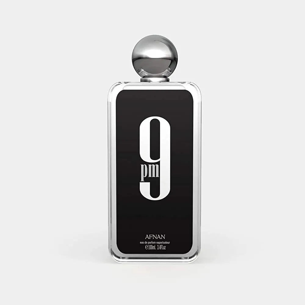 9 PM Men fragrance with spicy and woody notes, offering a warm and confident aroma.