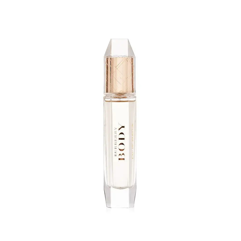 Burberry Body Eau de Parfum with warm vanilla, peach, and floral notes for a sensual fragrance.