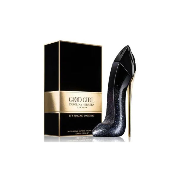 Carolina Herrera Good Girl Supreme with iconic stiletto design and bold floral-gourmand scent.
