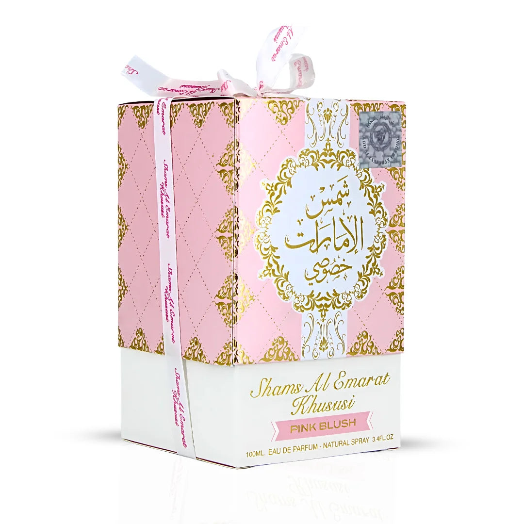 Pink Blush perfume with delicate rose and citrus notes, perfect for a soft, romantic scent.
