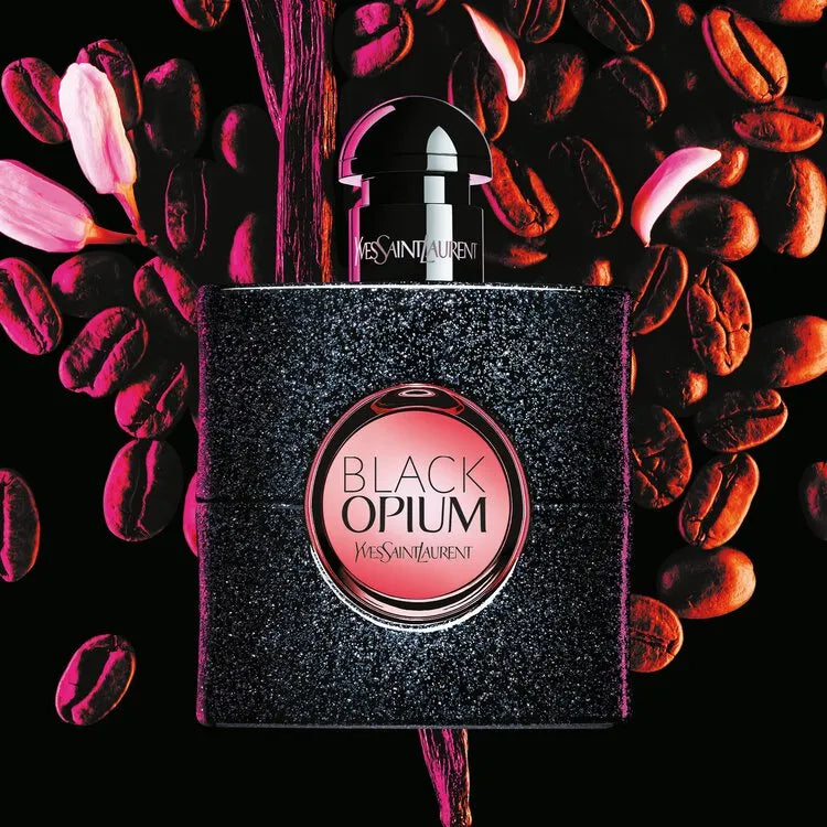 YSL Black Opium EDP – bold coffee-floral fragrance with sweet vanilla undertones.