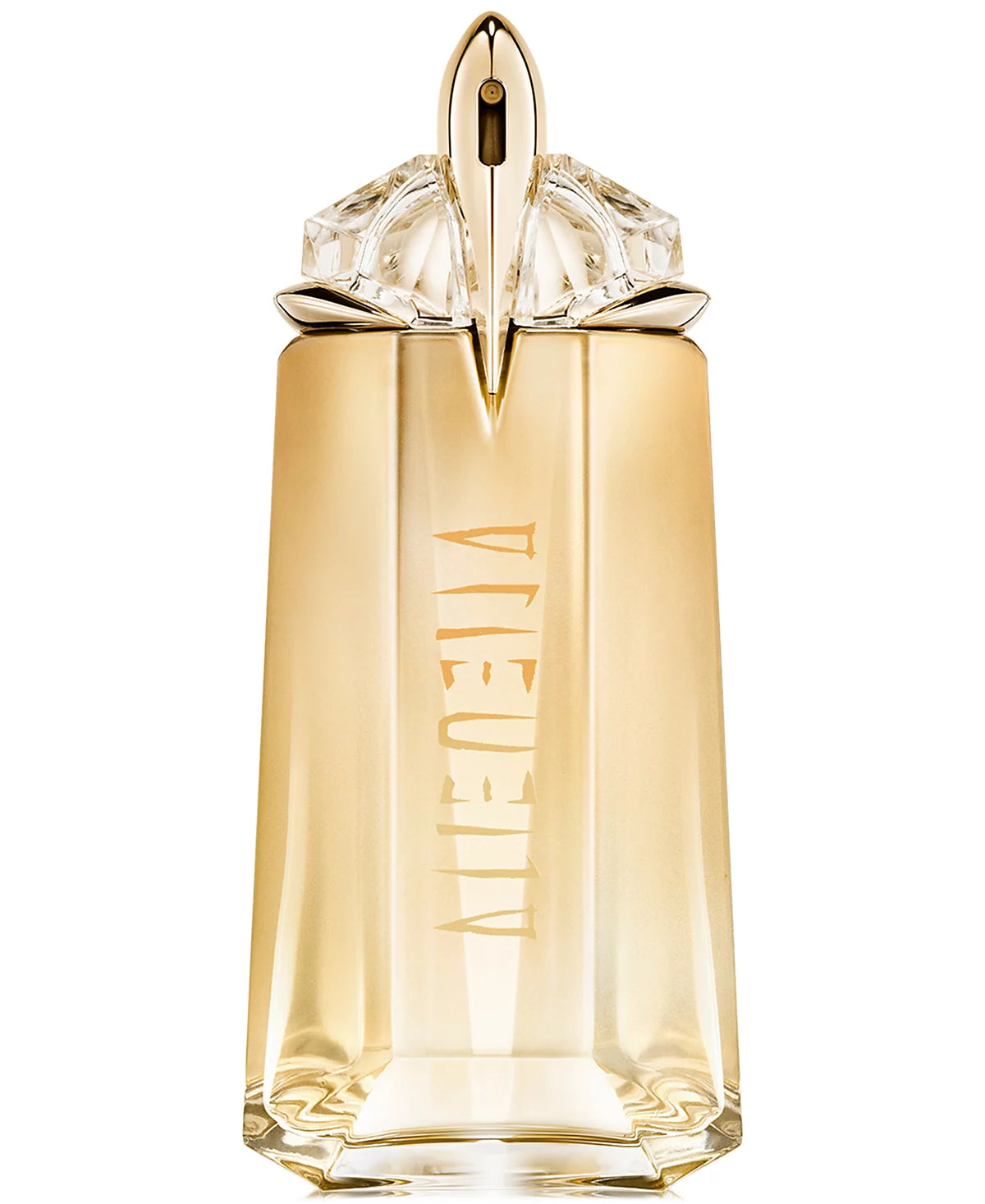 Thierry Mugler Alien Goddess EDP in gold bottle, a solar floral scent with bergamot, jasmine, and vanilla.