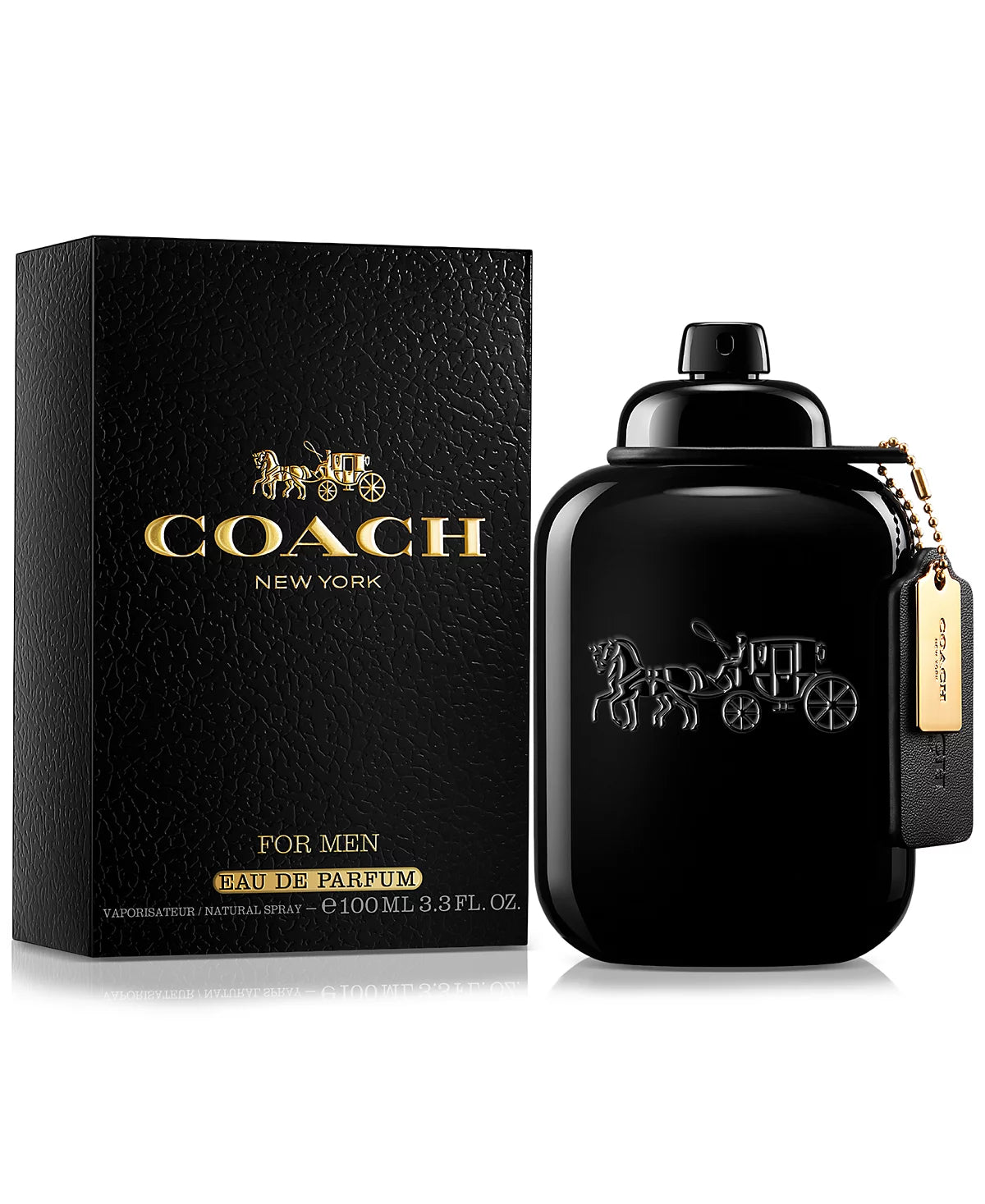 Coach for Men Eau de Parfum with a clean, masculine bottle design and black cap.