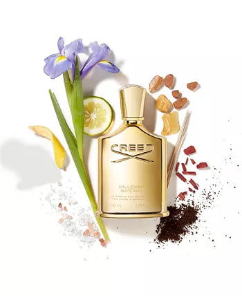 Creed Imperial fragrance blending green apple, pink pepper, and rosemary for a refined aroma.