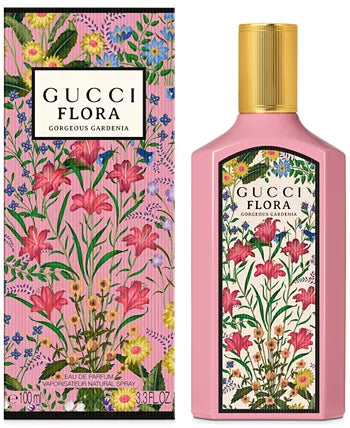 Flora by Gucci Eau de Parfum with fresh floral notes and elegant packaging.