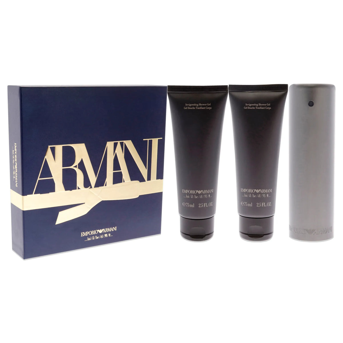 Gift set with elegant scents combining fresh and woody notes, ideal for modern men.