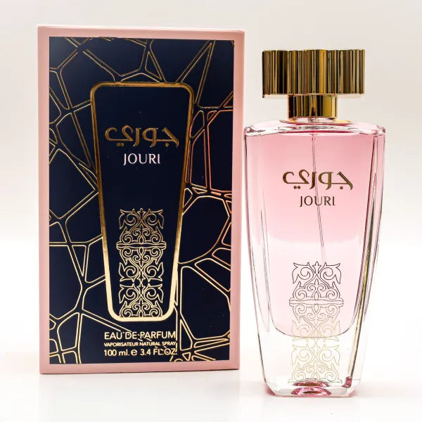 Jouri Eau de Parfum 100ml for women, floral fruity citrus scent with jasmine, vanilla, and woods.