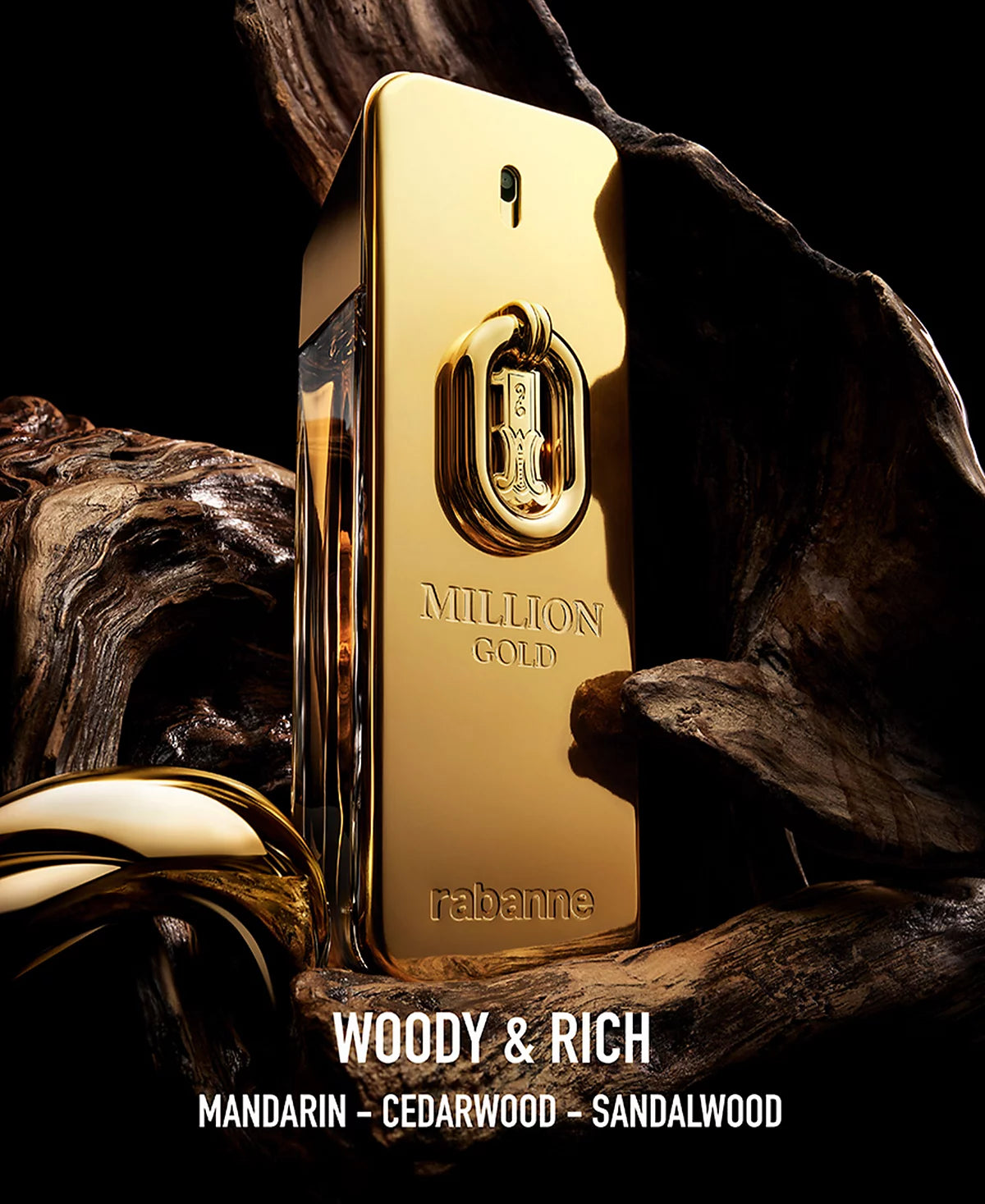 Bold perfume in deep red bottle – warm spicy scent with rich amber and floral undertones