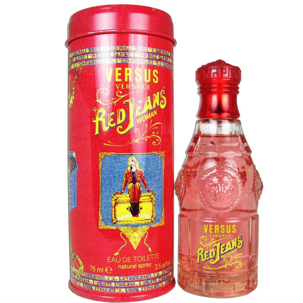 Versace Red Jeans perfume bottle - vibrant and casual fragrance.