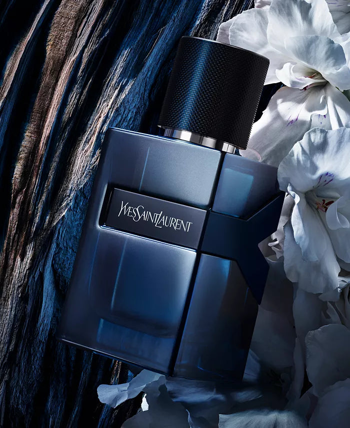 YSL Y L'Elixir fragrance with geranium, lavender, and oud notes