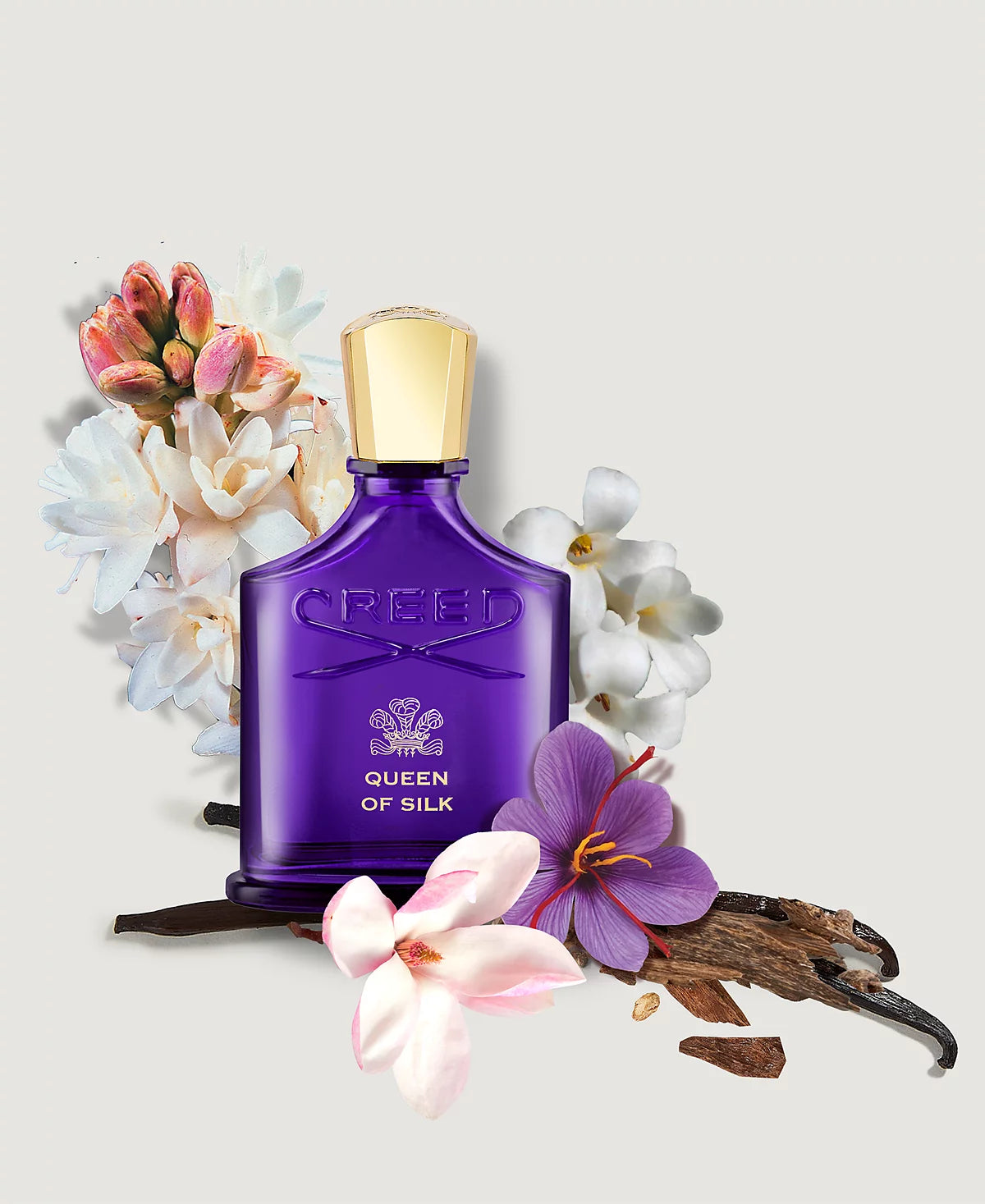 Creed Queen of Silk Eau de Parfum, a luxurious women’s fragrance inspired by soft, opulent silk.
