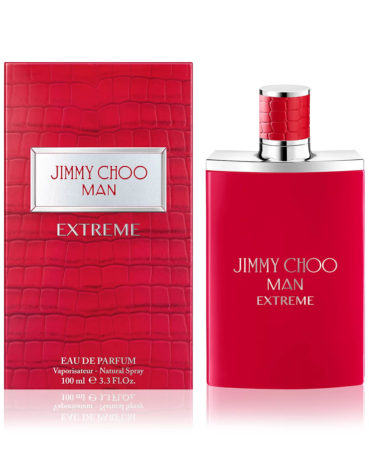 Jimmy Choo Man Extreme Bold, fresh, and woody fragrance with citrus, leather, and patchouli.
