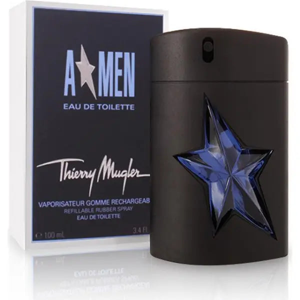 AMen EDT spray bottle featuring bold, star-shaped design.
