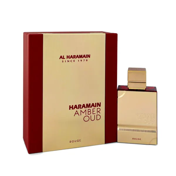 Rich Amber Oud Rouge with deep spicy and woody notes for a luxurious and intense scent.
