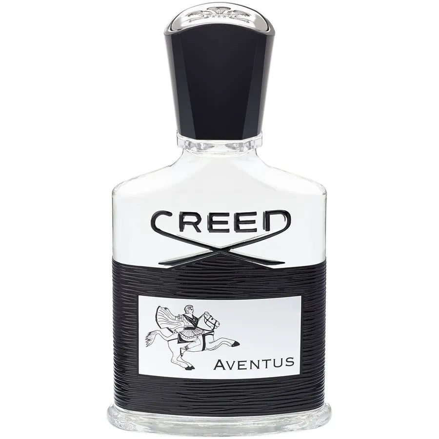 Creed Aventus with smoky pineapple, fresh citrus, and rich musk for a powerful masculine scent.
