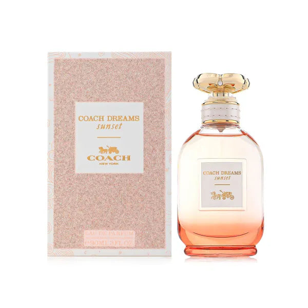 Coach Dreams Sunset – warm floral perfume for women with pear, tonka bean, and vanilla notes

