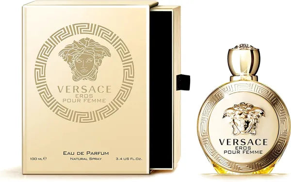 Versace Eros Eau de Parfum with vibrant mint, apple, and tonka bean for a powerful masculine scent.
