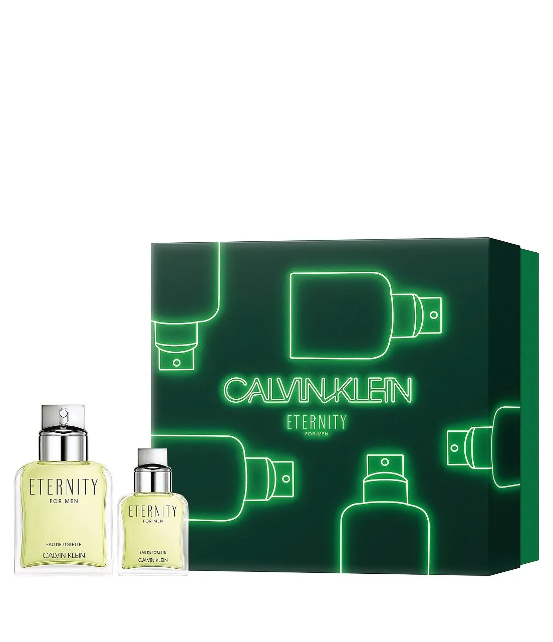 Calvin Klein Eternity for Men gift set with EDT spray and grooming essentials.
