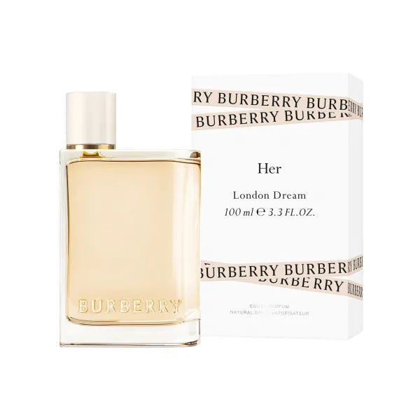 Burberry Her London Dream Eau de Parfum in a sleek, curved glass bottle.

