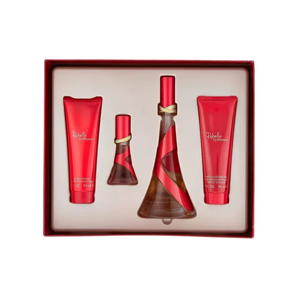 Rihanna 4 pcs Rebelle Eau de Parfum Spray Gift Set – elegant fragrance gift pack
