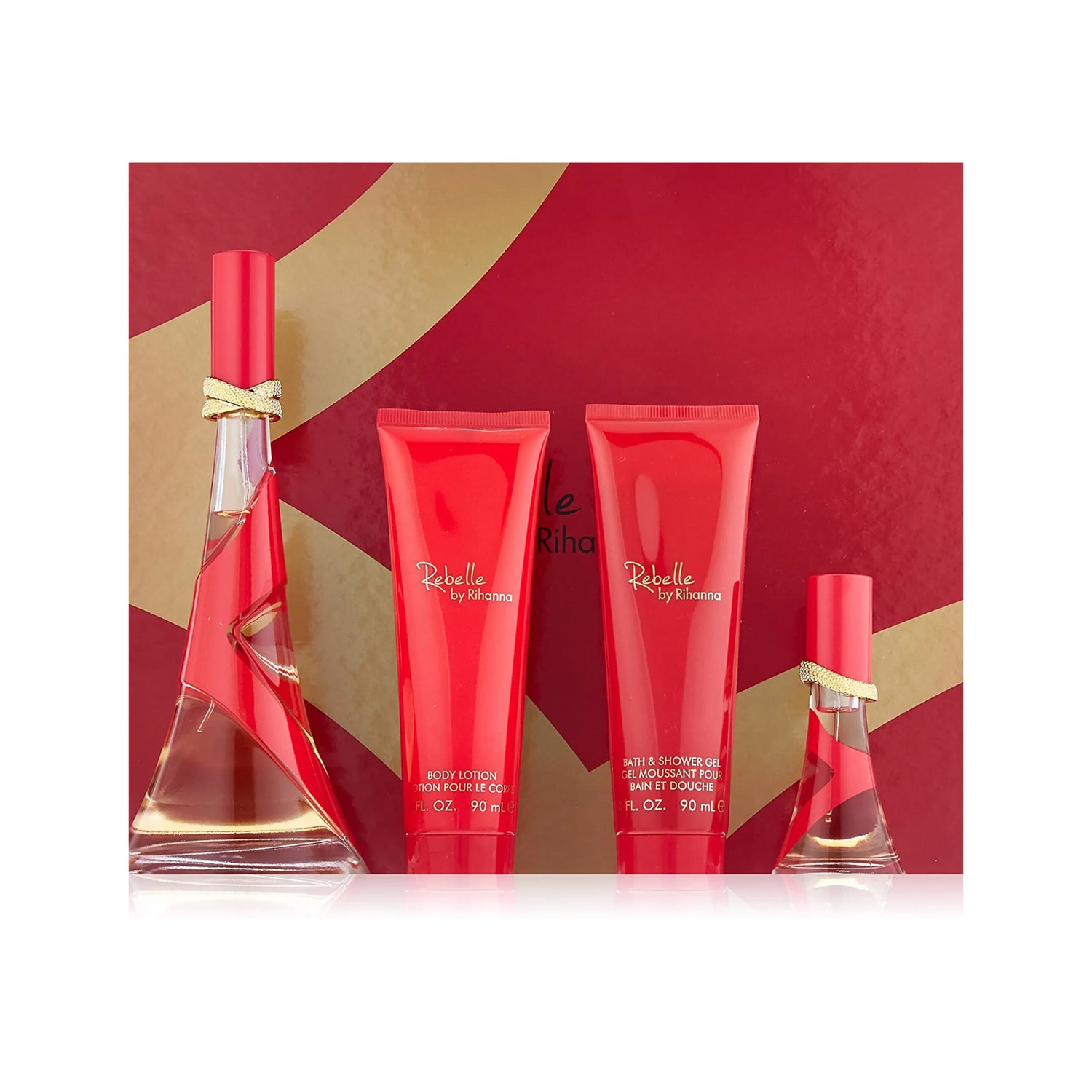 Rihanna 4 pcs Rebelle Eau de Parfum Spray Gift Set – luxurious women’s fragrance collection
