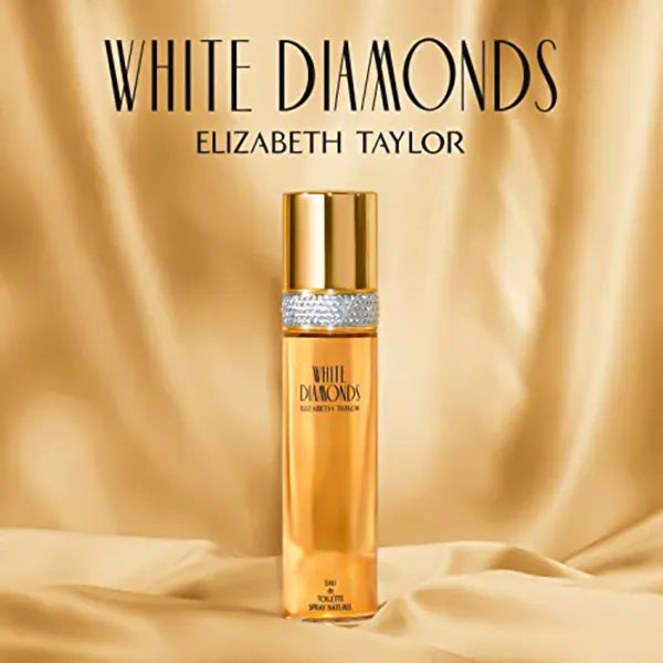 Elizabeth Taylor White Diamonds Eau de Toilette gold vintage bottle
