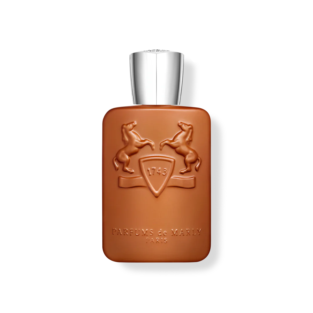 Elegant perfume bottle with amber liquid
