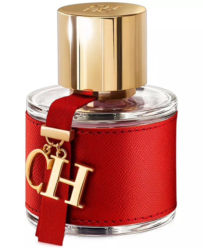 Carolina Herrera CH Eau de Parfum with sleek black and gold bottle symbolizing elegance.
