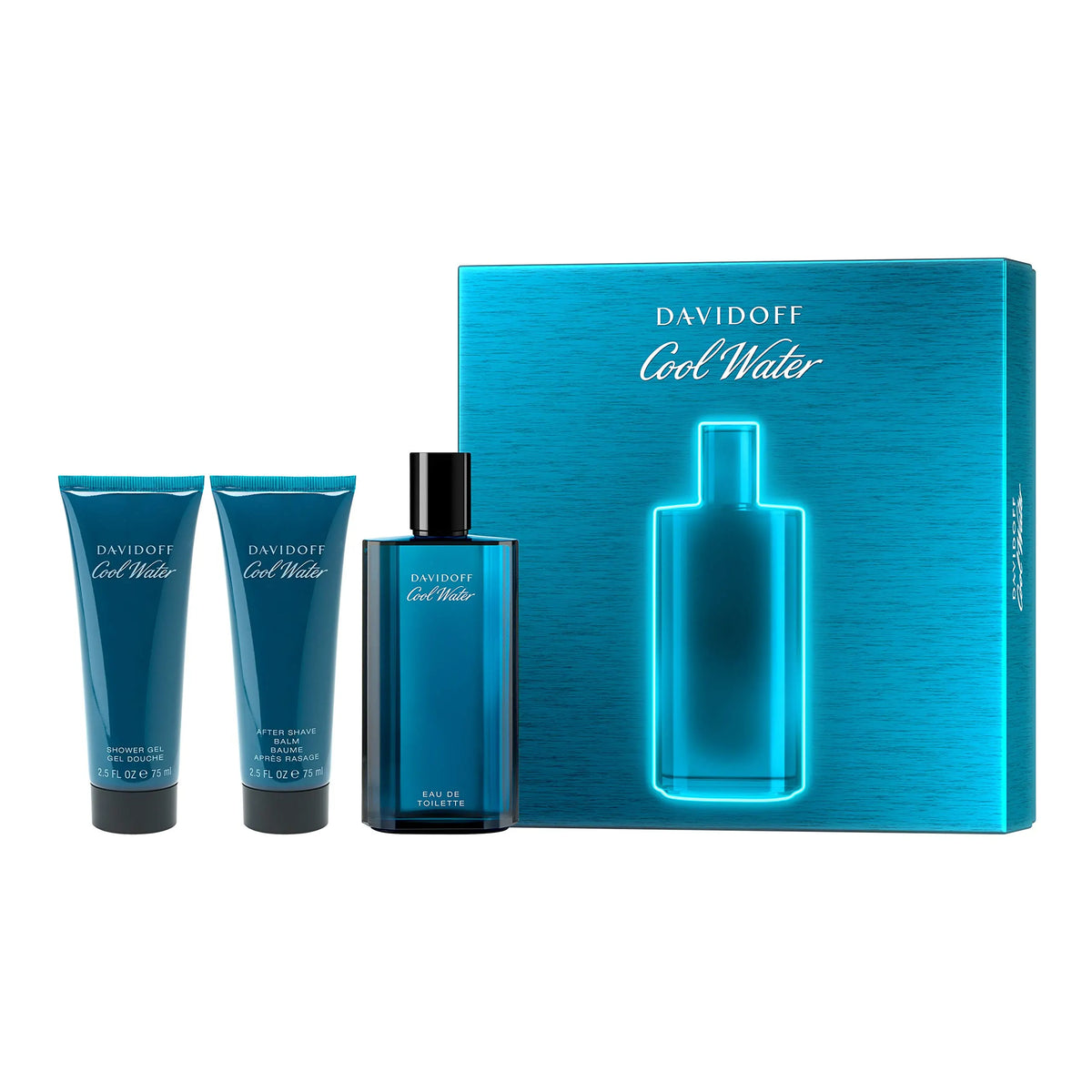 Davidoff Cool Water Men gift set with fresh aquatic and aromatic notes for an invigorating scent.
