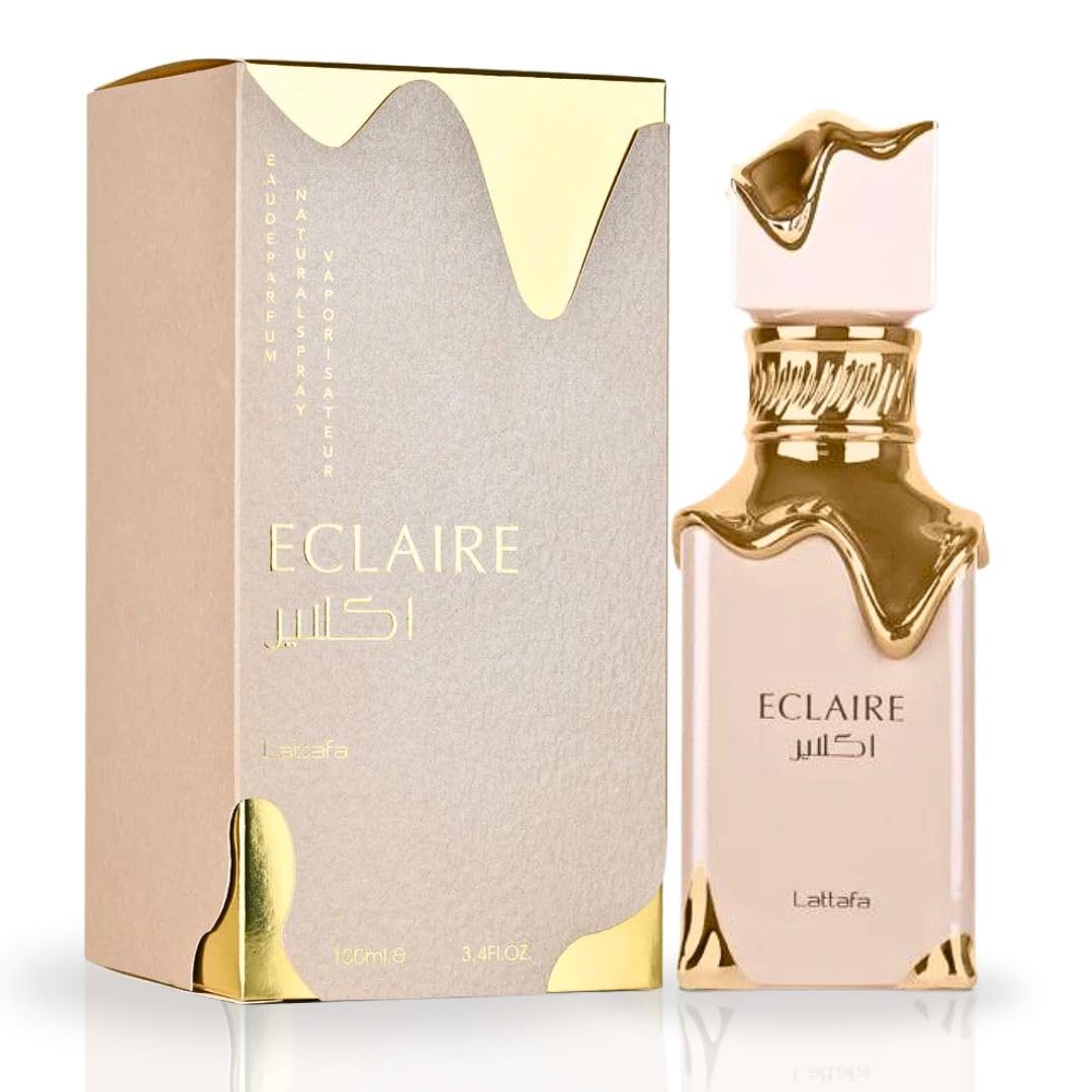 Lattafa Eclaire Eau de Parfum, a sweet and elegant fragrance designed for women.
