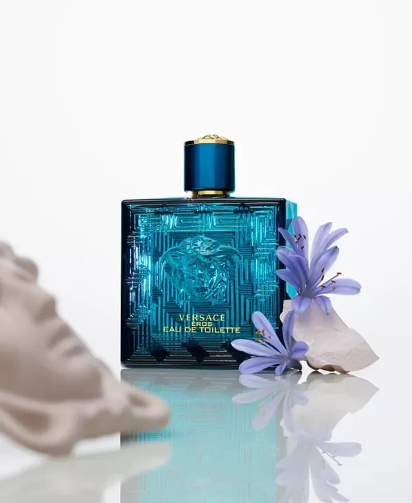 Eros EDT – Bold, aromatic fragrance with fresh mint, green apple, and warm vanilla-amber base.
