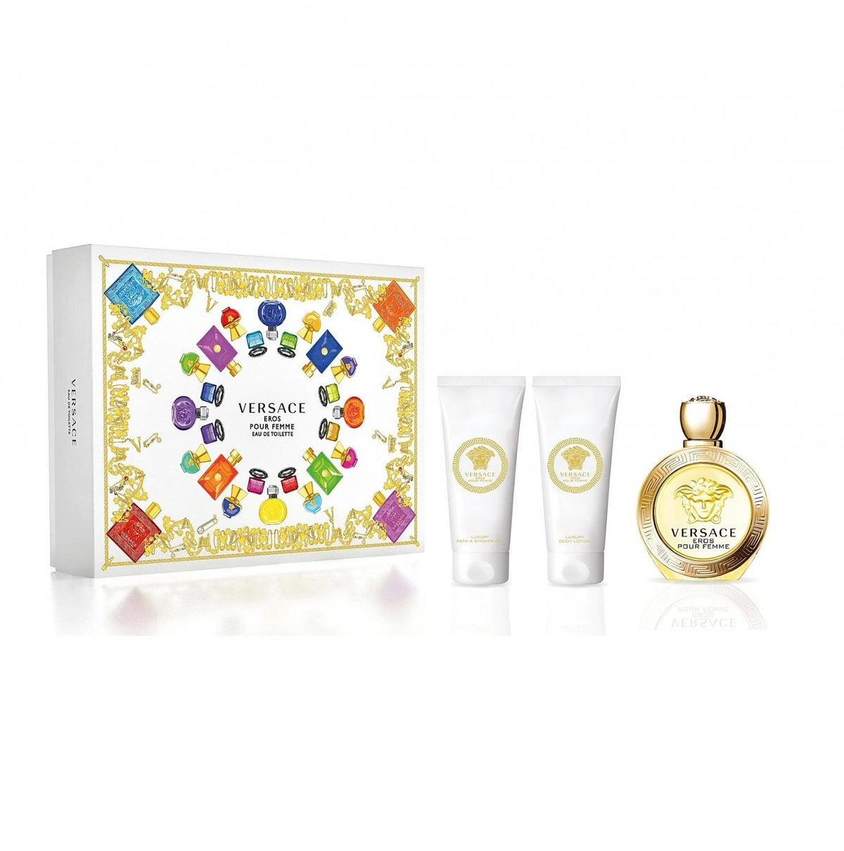 Versace Eros Woman - fresh and floral feminine perfume bottle.