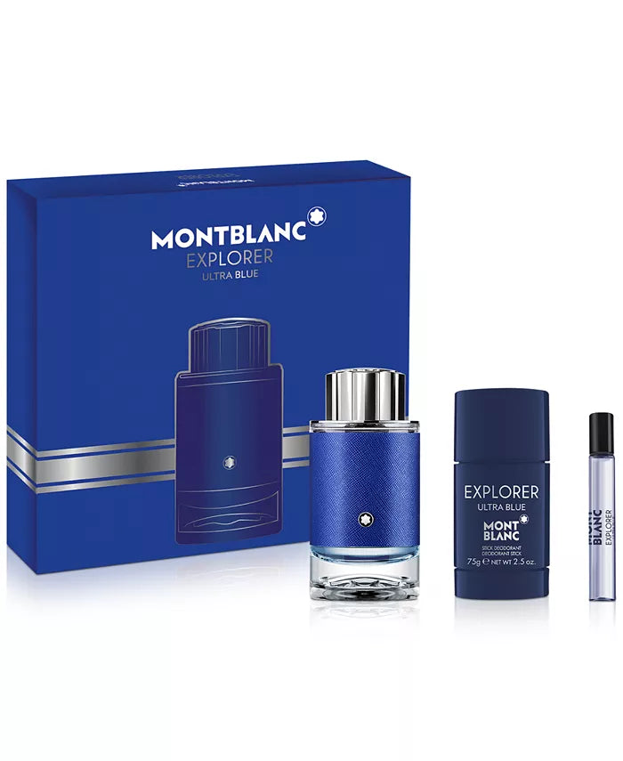 Montblanc Explorer Ultra Blue – fresh aquatic men’s cologne with citrus, rosemary, and amber
