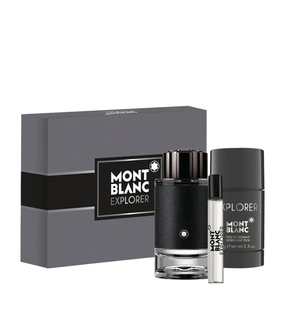 Montblanc Explorer – adventurous woody aromatic fragrance with leather.
