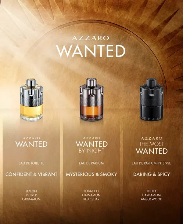 Azzaro The Most Wanted Intense – spicy amber men’s fragrance with cardamom and woody notes
