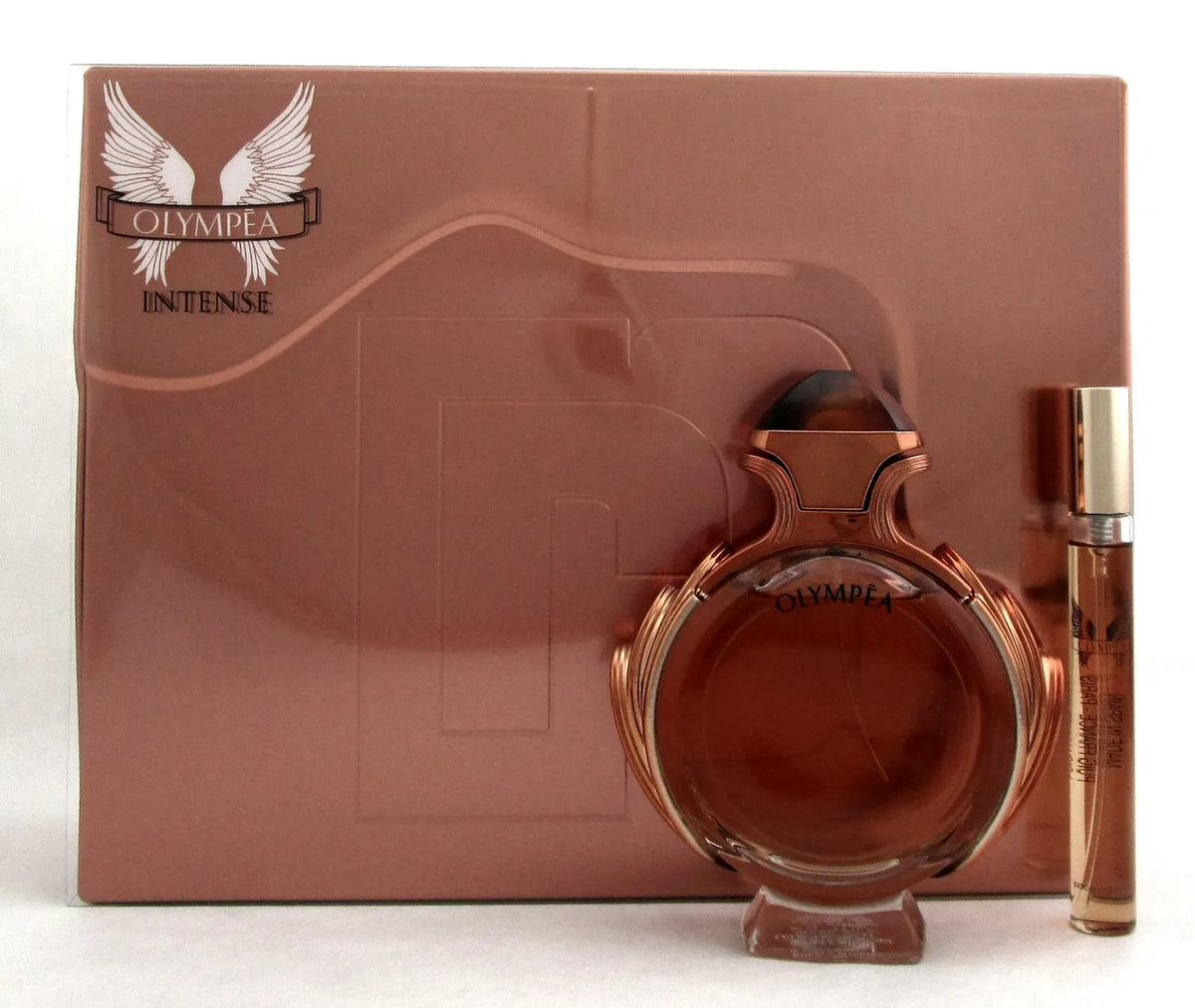 Paco Rabanne Olympea Intense with warm vanilla and salty amber for a sensual and bold aroma.
