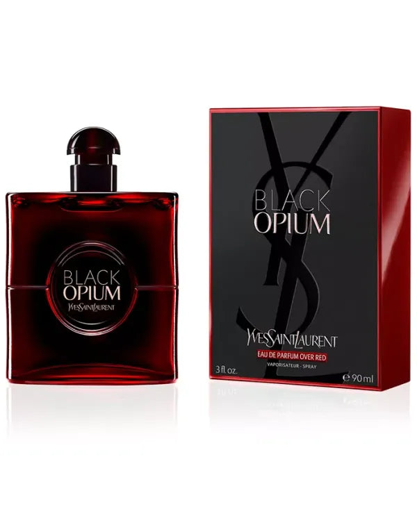 Yves Saint Laurent Black Opium Over Red EDP, coffee floral with cherry, red lacquered bottle.
