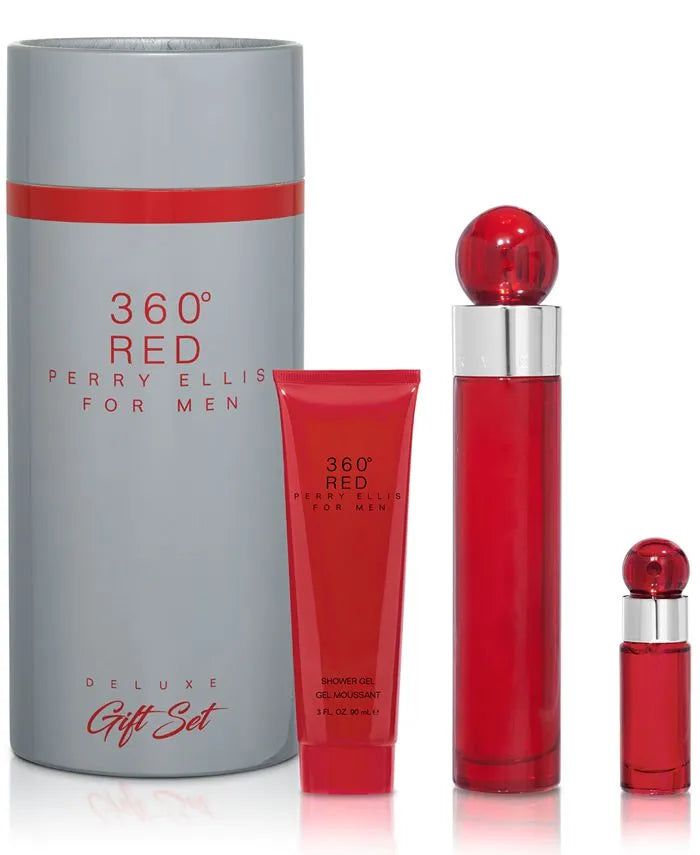 Luxury red perfume gift set – stylish fragrance collection for women with floral and fruity scents
