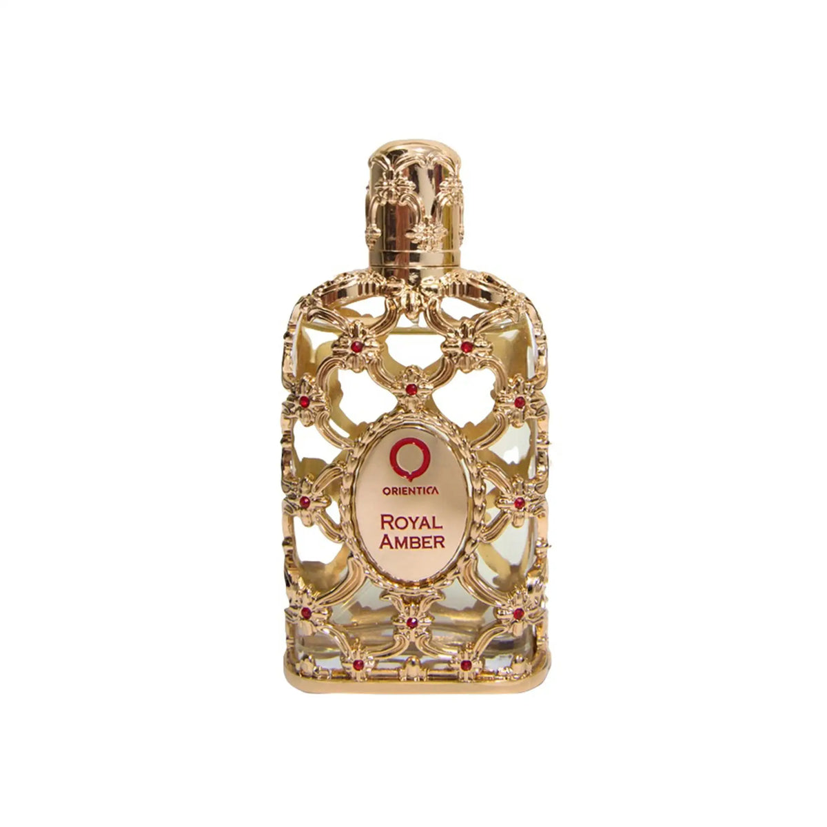 Royal Amber perfume bottle – deep amber oriental scent with spicy warmth.
