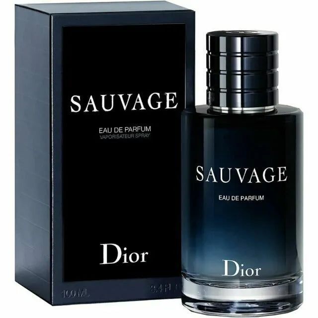 Dior Sauvage Eau de Parfum with fresh bergamot and smoky ambroxan for a bold masculine scent.
