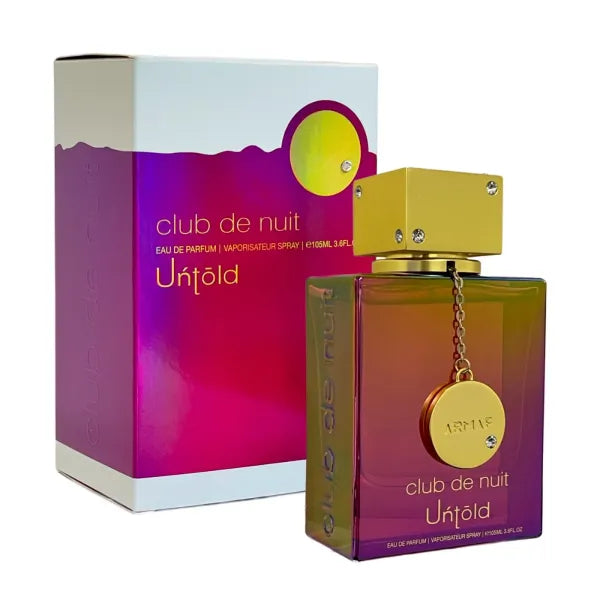 Club de Nuit Untold Parfum, a unisex fragrance - blend of floral and woody notes for special occasions.
