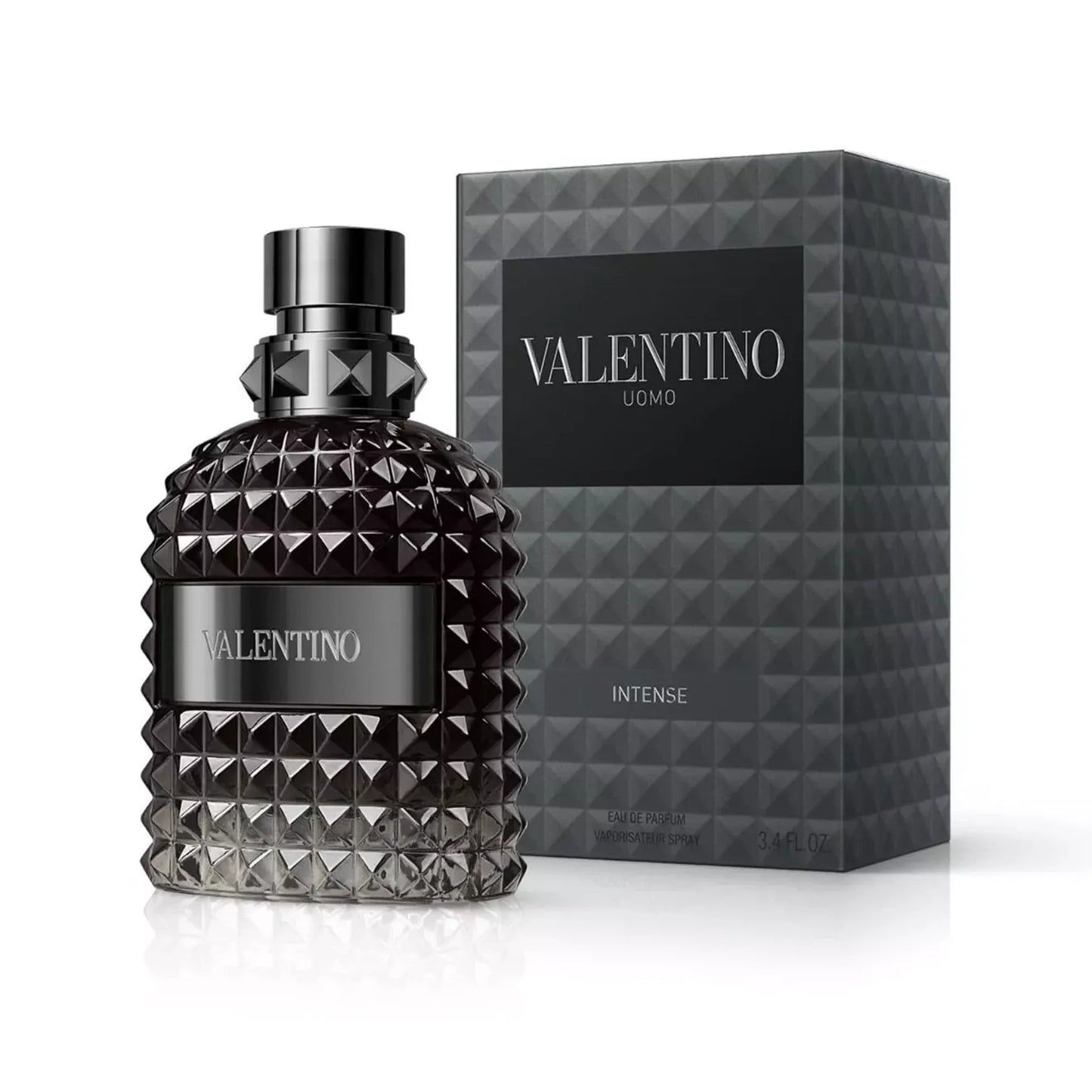 Valentino perfume bottle and packaging on a white background