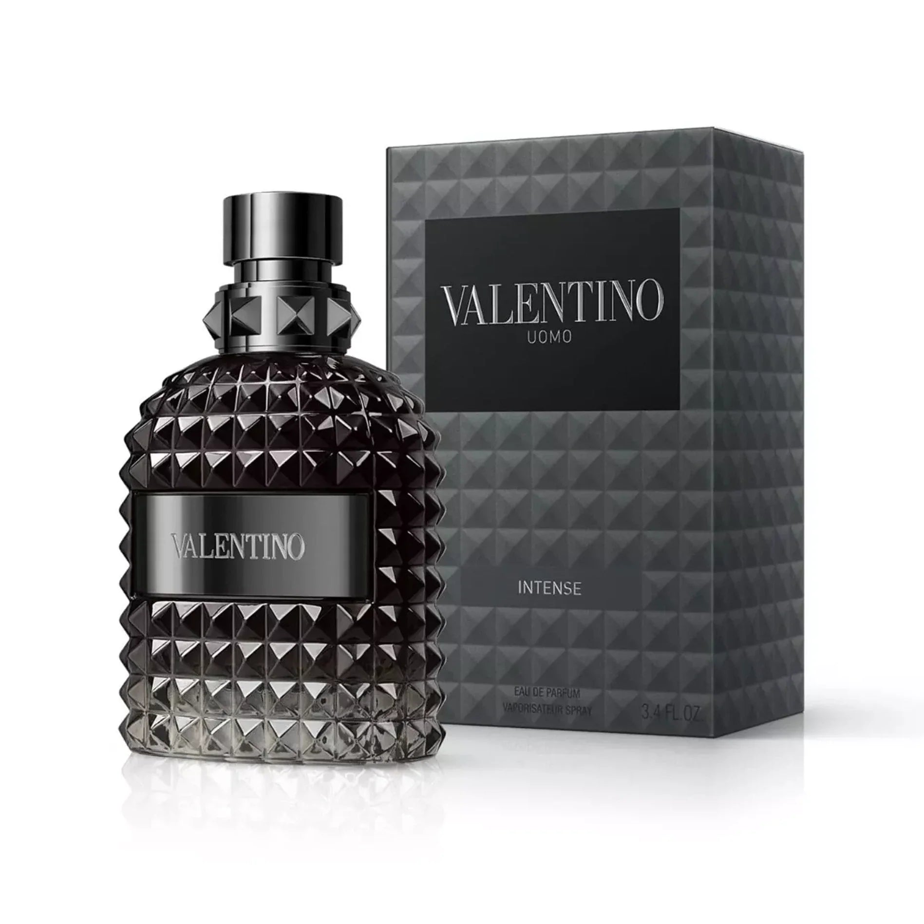 Valentino perfume bottle and packaging on a white background