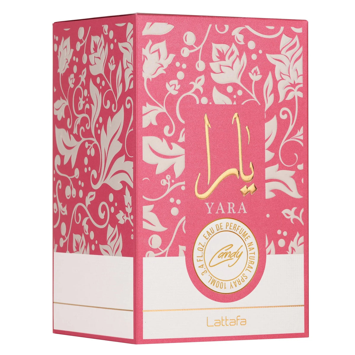 Yara Candy EDP—sweet mandarin, blackcurrant, vanilla, sandalwood & musk for women.
